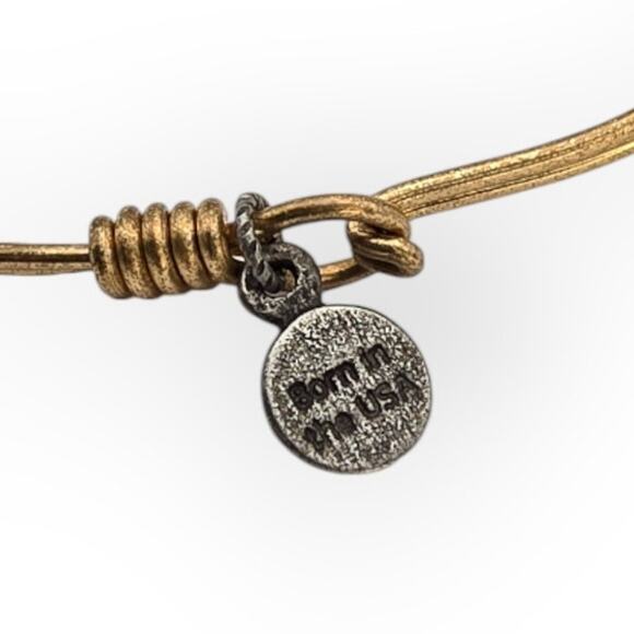 Infinity Arrow Medallion Bangle Bracelet – Gold Wire Adjustable Artisan L+D - Picture 7 of 9